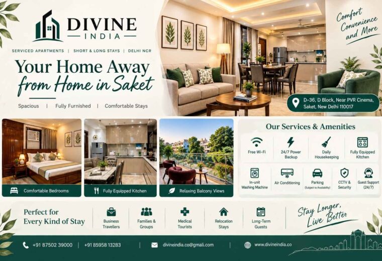 Service apartments in Saket at Divine India